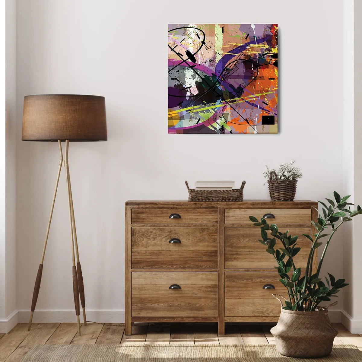 Wall clock - Clock on glass - Straight Ahead or Around - 40x40 cm