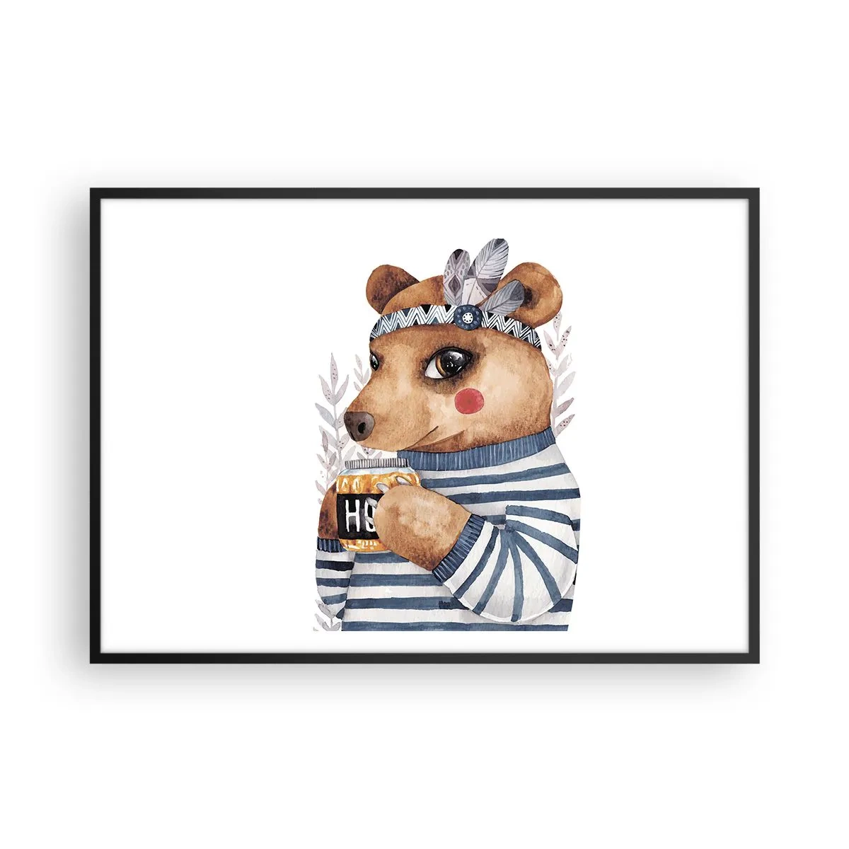 Poster in black frame - Sweet Lady Bear - 100x70 cm
