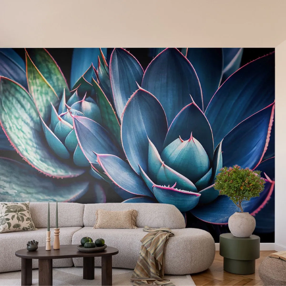 Photo Wallpaper Premium Canvas - Vital Strength - Flowers, Botany, Succulents - 150x105 cm