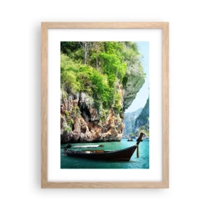 Poster in light oak frame - Invitation for an Exotic Trip - 30x40 cm