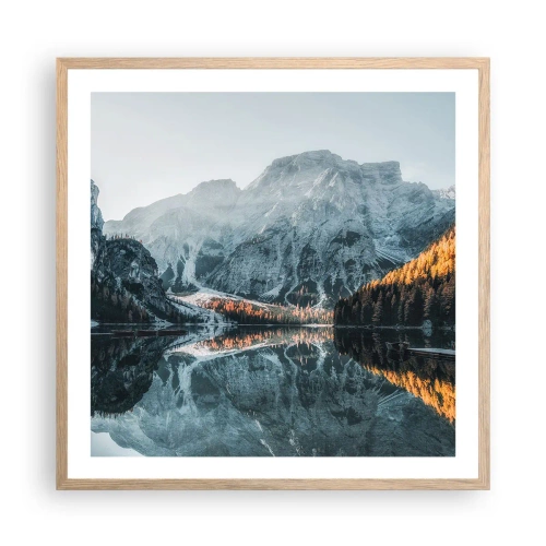 Poster in light oak frame - Mirror Landscape - 60x60 cm