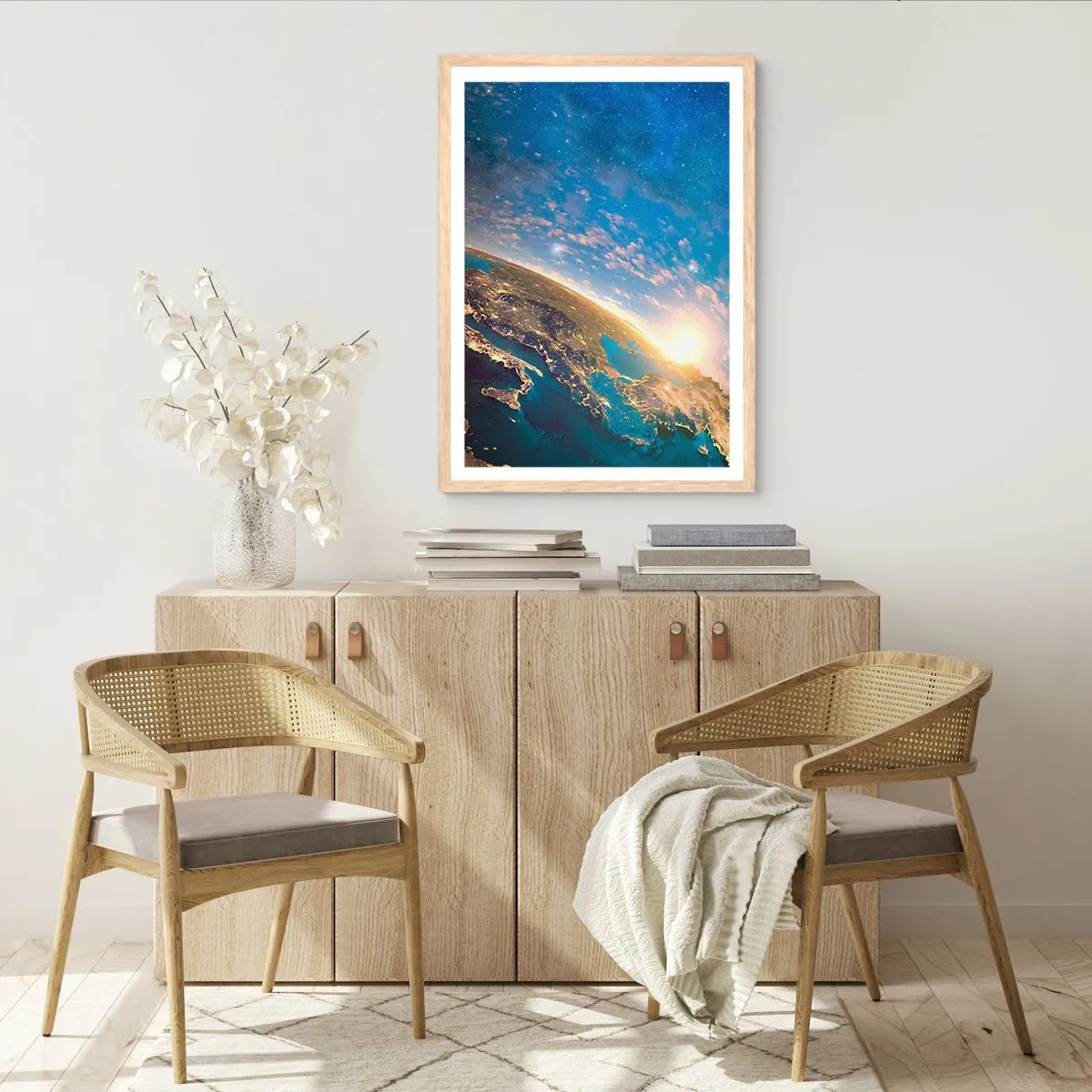 Poster in light oak frame - Let's Look at Each Other from a Distance - 61x91 cm