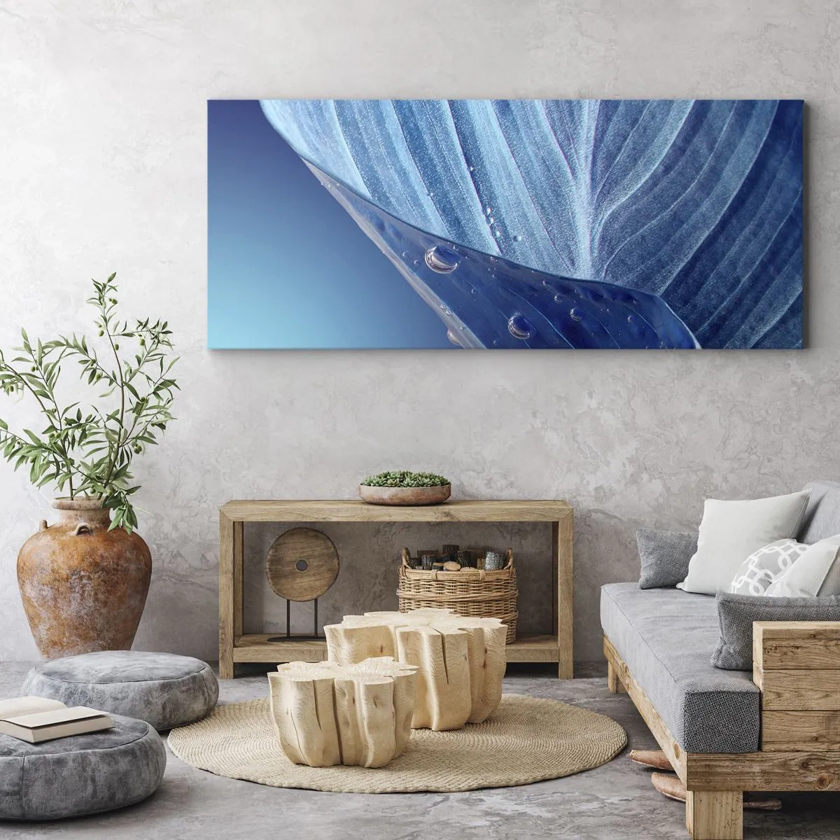 Canvas picture - Hidden Drops of Blue - 120x50 cm