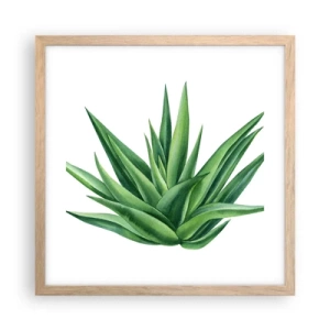 Poster in light oak frame - Green - Power - Life - 40x40 cm