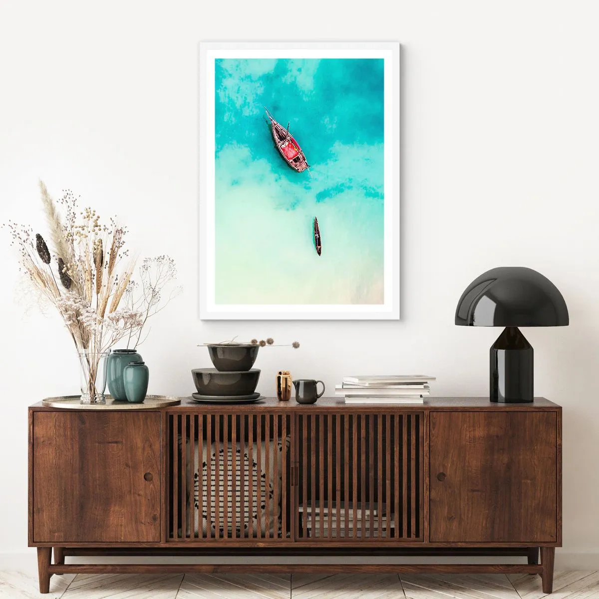 Poster in white frmae - On the Beaches of Zanzibar, When the Tide Is High - 30x40 cm