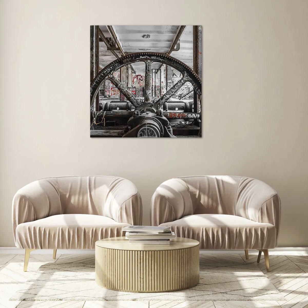 Glass picture - Secret Life of a Factory - 50x50 cm