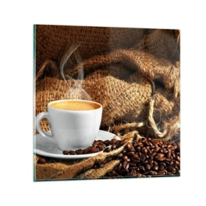 Glass picture - Smell of a Mocha and Density of a Honey Drink - 60x60 cm