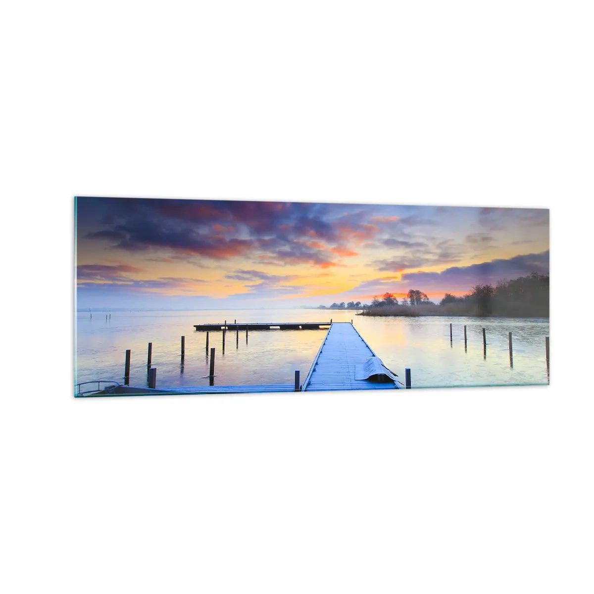 Glass picture - Purple-Golden Peace - 140x50 cm