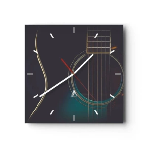 Wall clock - Clock on glass - A Moment Before It Sounds - 40x40 cm