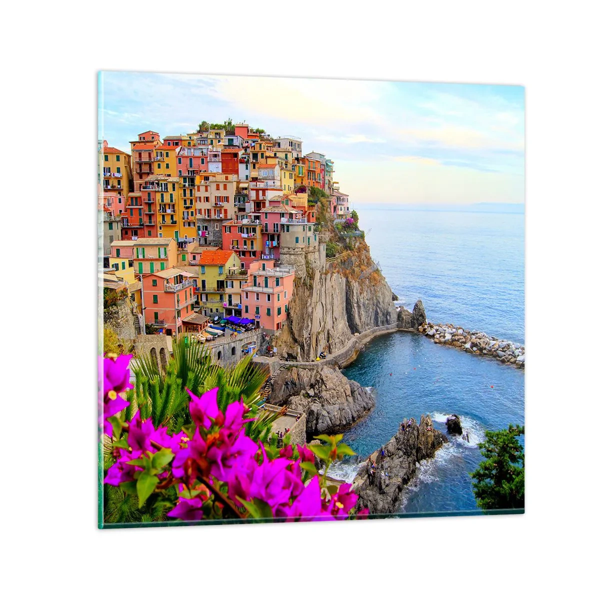 Glass picture - Laughing City - 30x30 cm