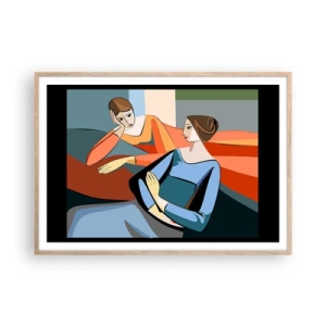 Poster in light oak frame - Time for Confession - 100x70 cm