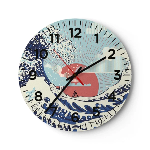Wall clock - Clock on glass - From Japanese Inspirations - 40x40 cm