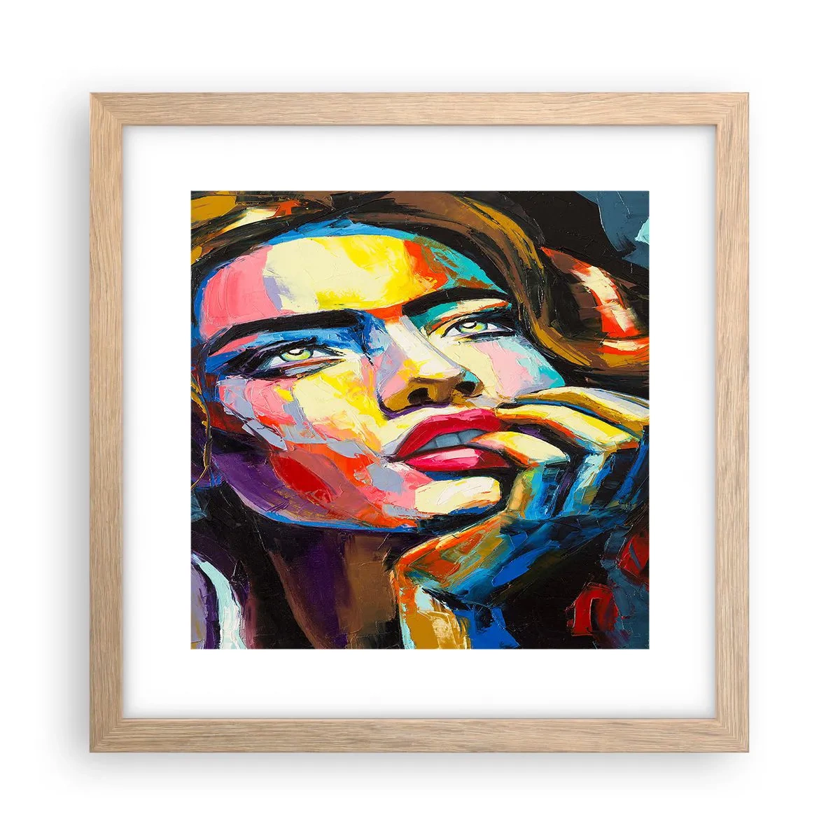 Poster in light oak frame - Dreams Like Birds Flying in the Sky - 30x30 cm