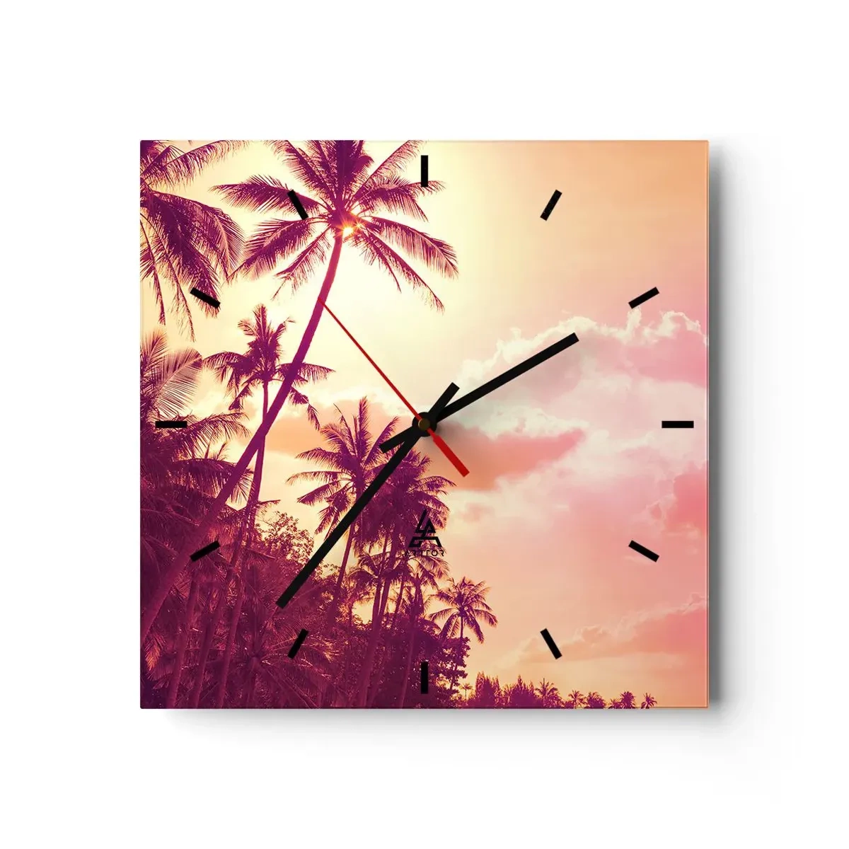 Wall clock - Clock on glass - You Have to Choose - 30x30 cm