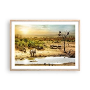 Poster in light oak frame - There Is a River that Flows from Eden - 70x50 cm