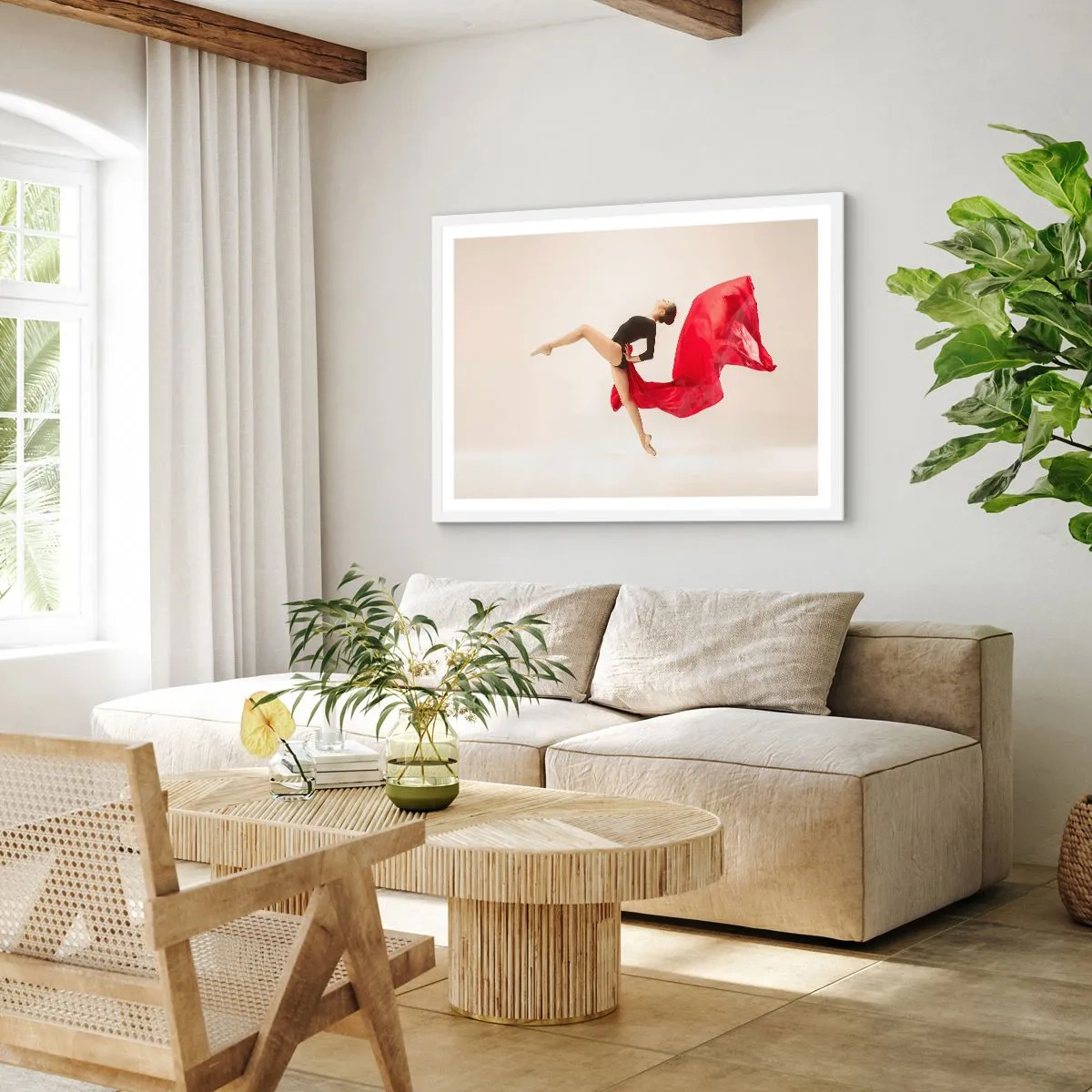 Poster in white frmae - Red and Black - 40x30 cm