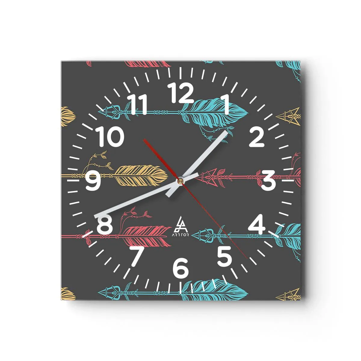Wall clock - Clock on glass - In Ordinance - 40x40 cm