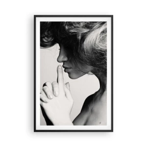 Poster in black frame - Listening to Herself - 61x91 cm