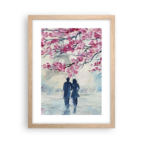 Poster in light oak frame - Romantic Walk - 30x40 cm