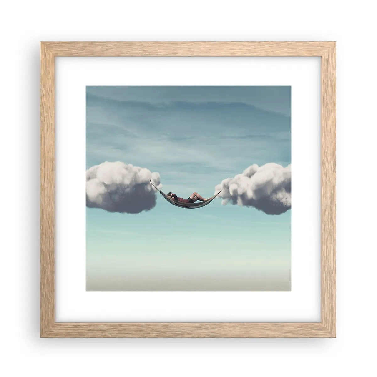 Poster in light oak frame - Blissful Moment - 30x30 cm