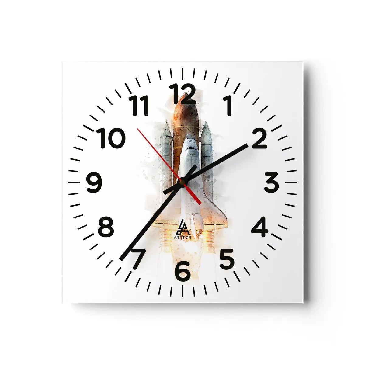 Wall clock - Clock on glass - Explorers Get Ready - 40x40 cm