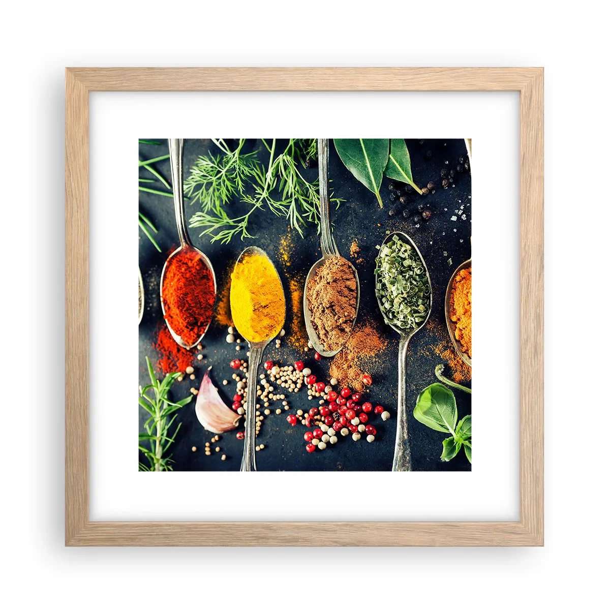 Poster in light oak frame - Culinary Magic - 30x30 cm