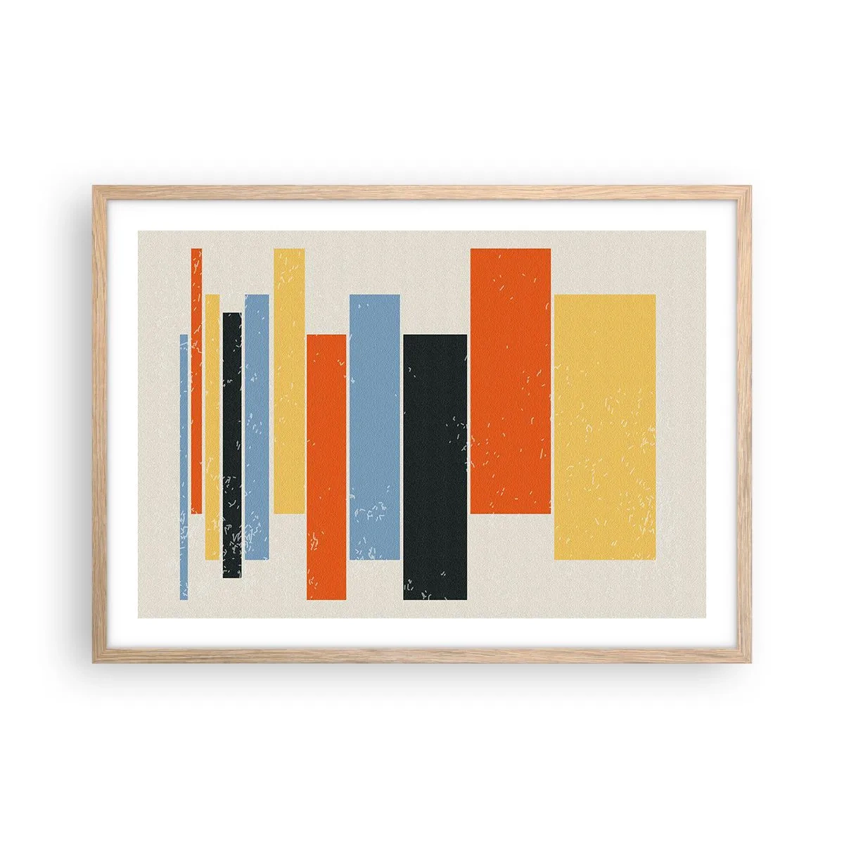 Poster in light oak frame - Notation of Music - 70x50 cm