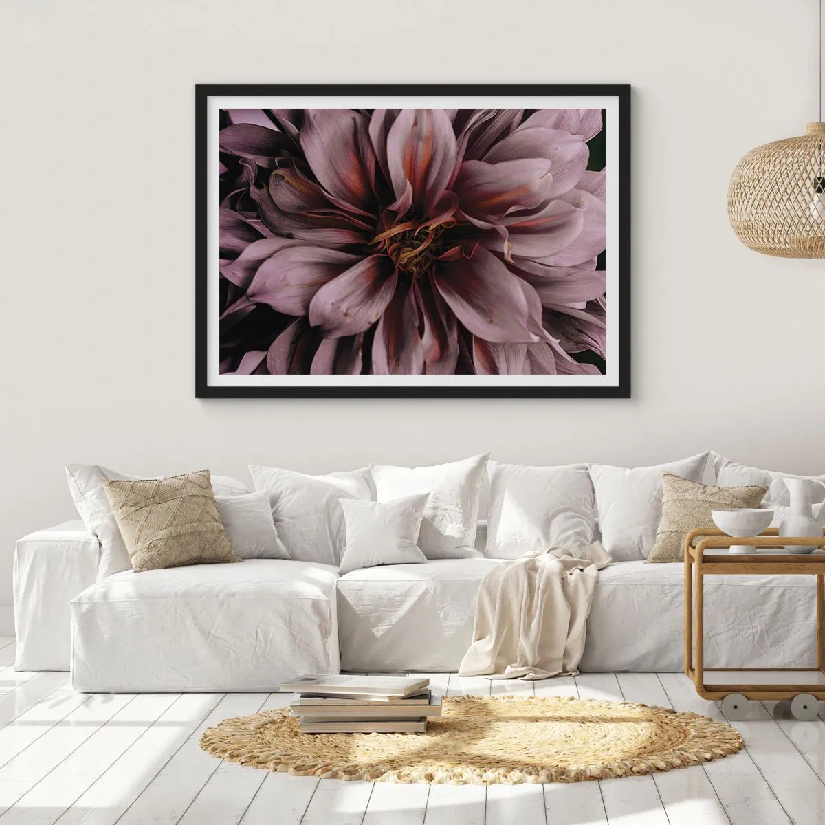 Poster in black frame - Flowery Heart - 50x40 cm