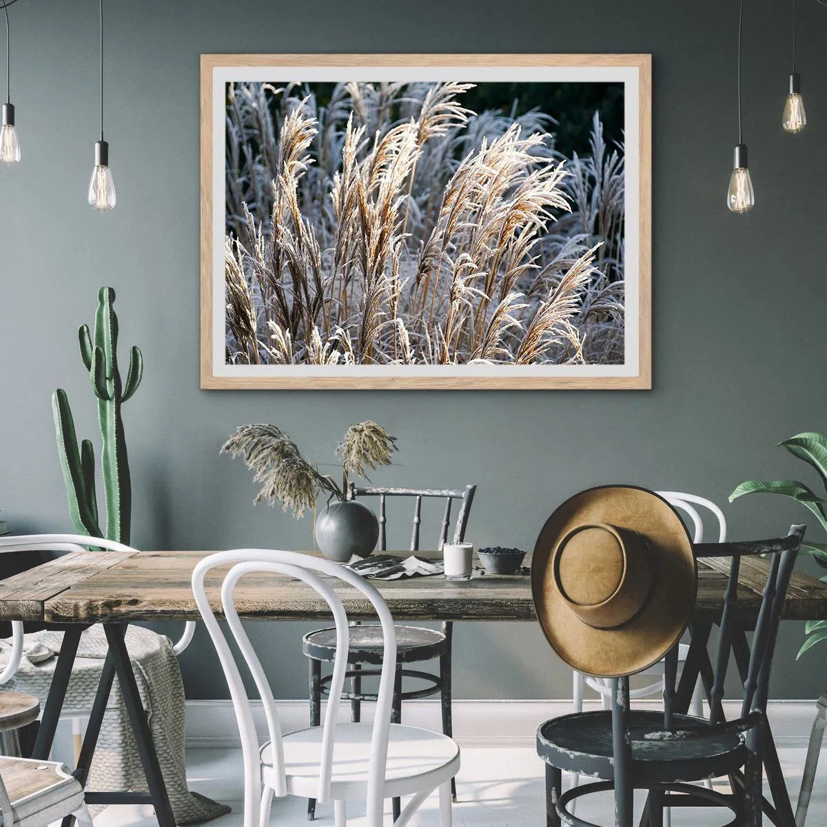 Poster in light oak frame - Decorated with Frost - 40x30 cm