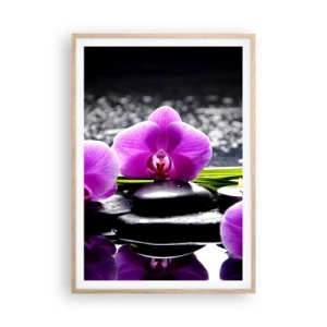 Poster in light oak frame - Drowning in Peace and Quiet - 70x100 cm