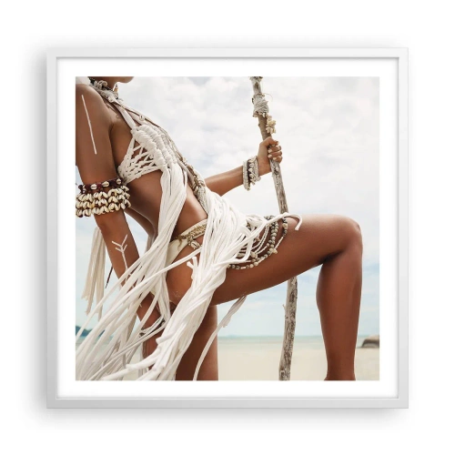 Poster in white frmae - Priestess of the Sun - 60x60 cm