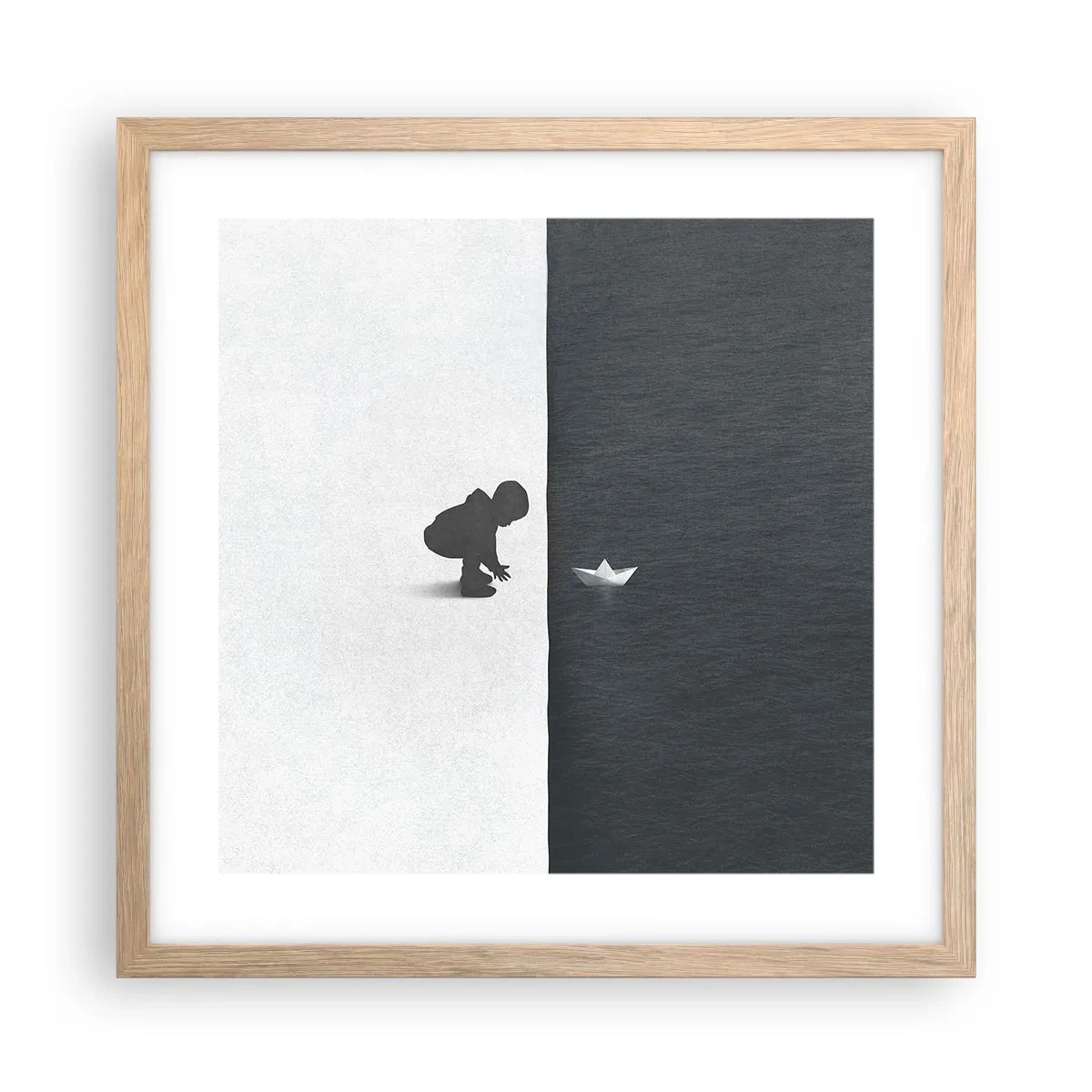 Poster in light oak frame - Big Voyage - 40x40 cm