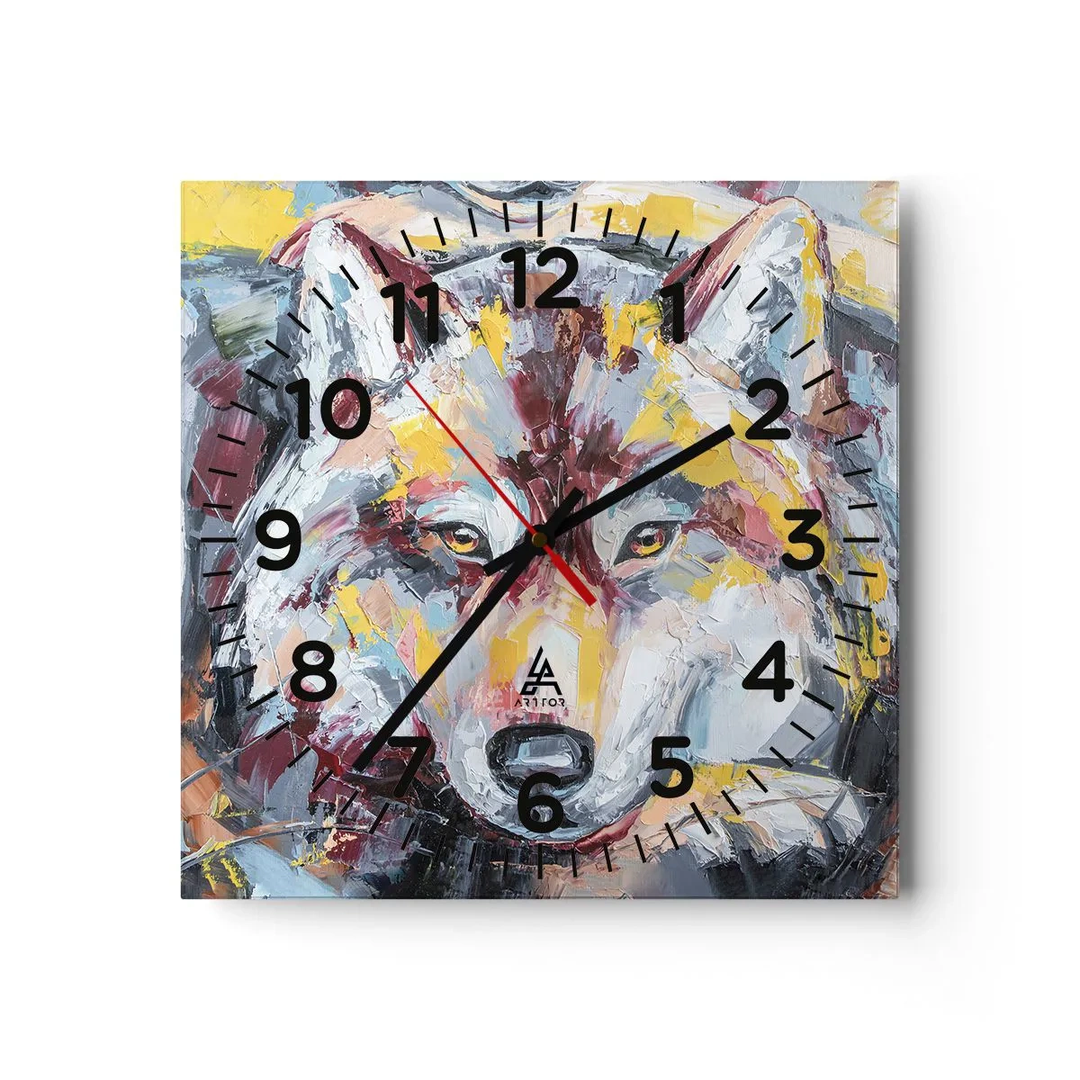 Wall clock - Clock on glass - Wolf Eyes - 30x30 cm