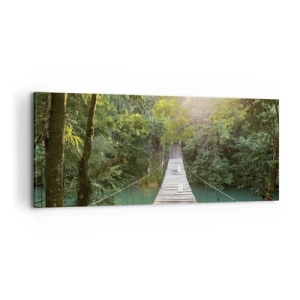 Canvas picture - Azure Water in Azure Forest - 100x40 cm