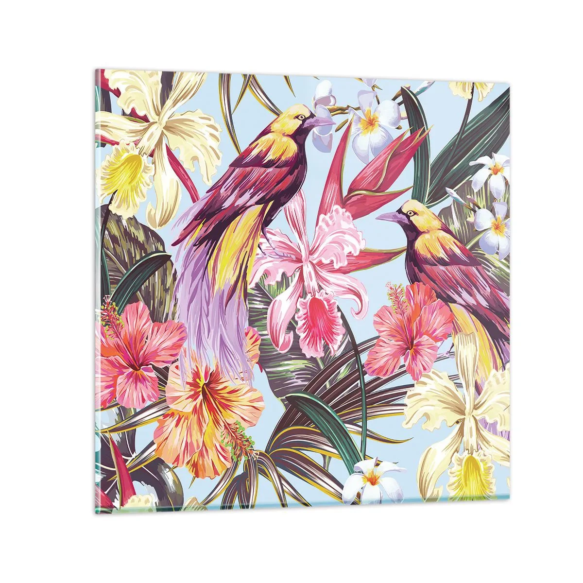 Glass picture - Flakes and Feathers - 70x70 cm