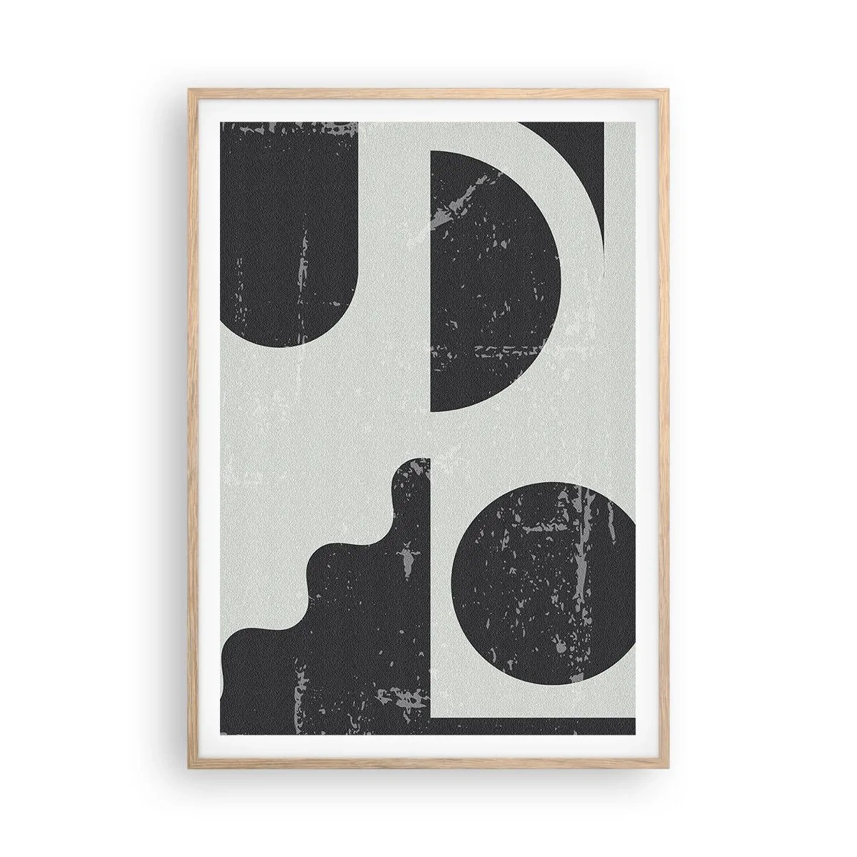 Poster in light oak frame - Composition Above and Under - 70x100 cm