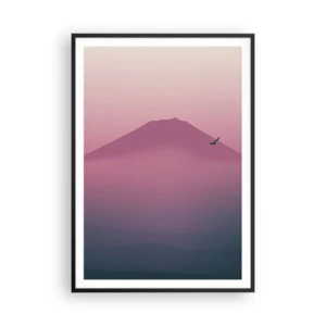 Poster in black frame - Wanderers above Clouds - 70x100 cm