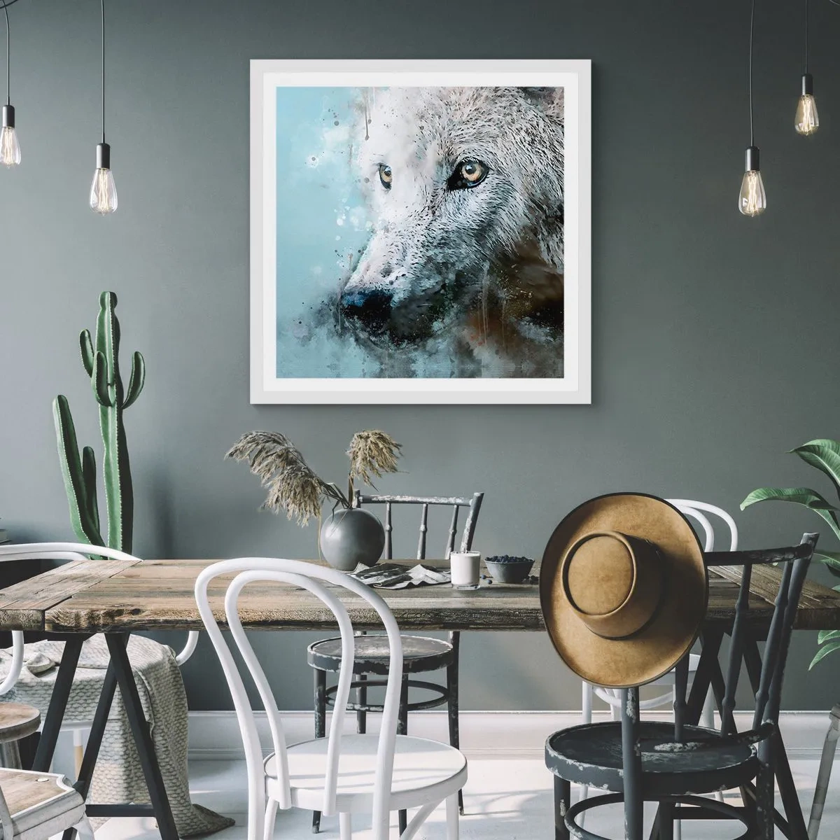 Poster in white frmae - Meet Wolf Soul - 30x30 cm