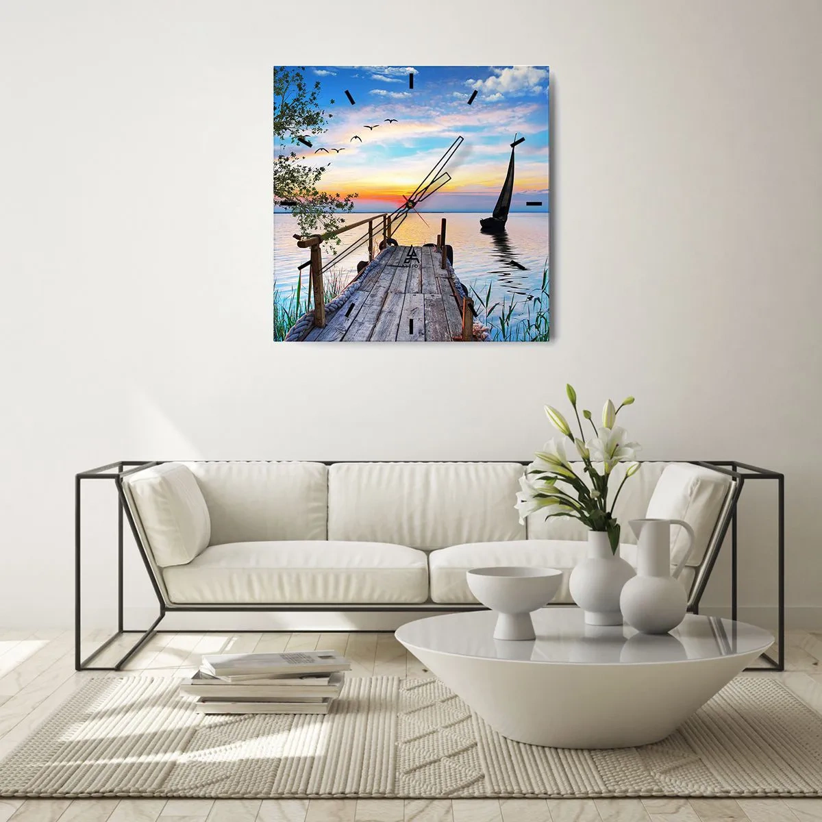 Wall clock - Clock on glass - Good Evening - 30x30 cm