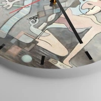 Clock face with lines