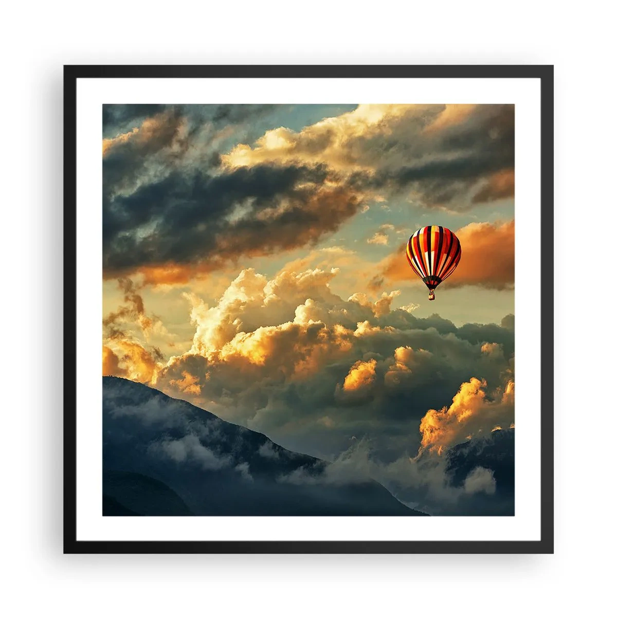 Poster in black frame - I Like Flying - 60x60 cm