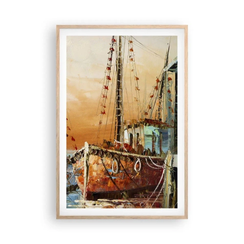 Poster in light oak frame - Calm Return - 61x91 cm
