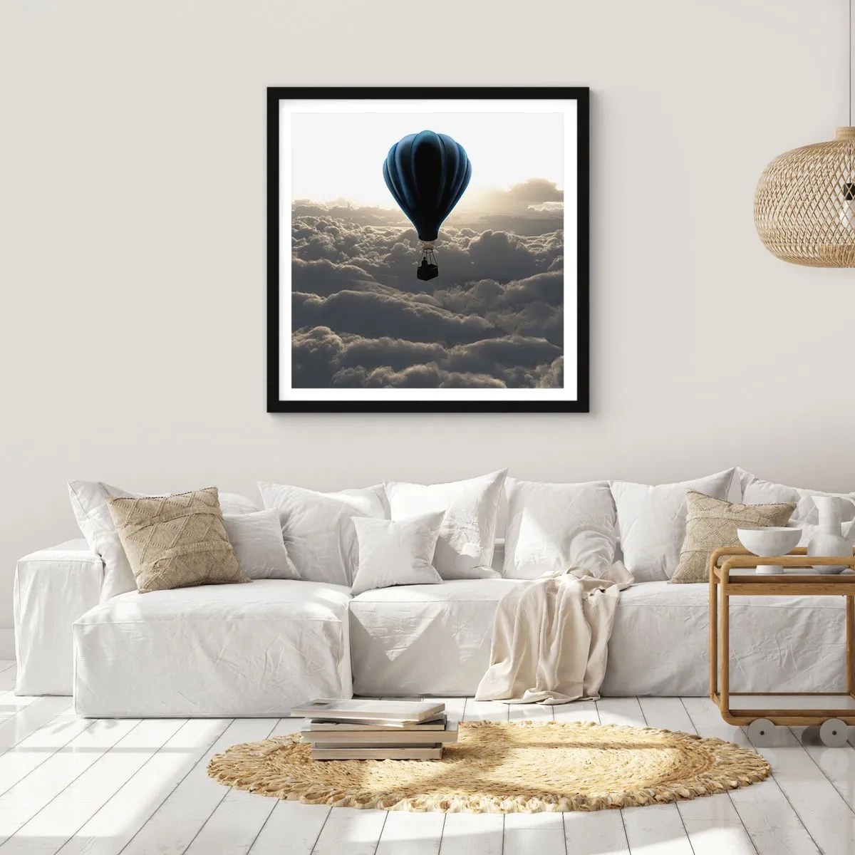 Poster in black frame - Wanderer above Clouds - 50x50 cm