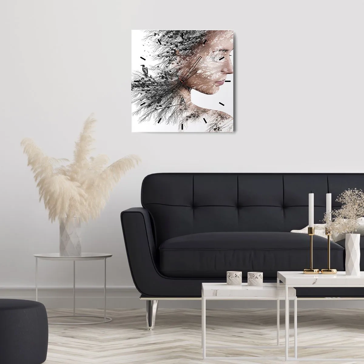 Wall clock - Clock on glass - Spirit of a Forest - 30x30 cm