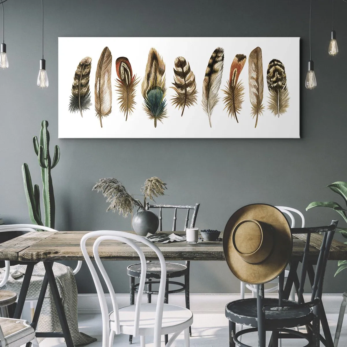 Canvas picture - Feather Variation - 160x50 cm