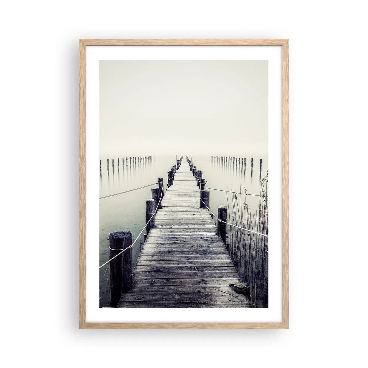 Poster in light oak frame - Immerse Yourself in Peace - 50x70 cm