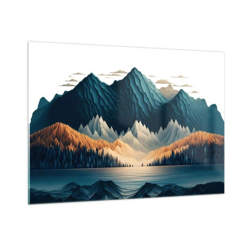 Glass picture - Perfect Mountain Landscape - 100x70 cm