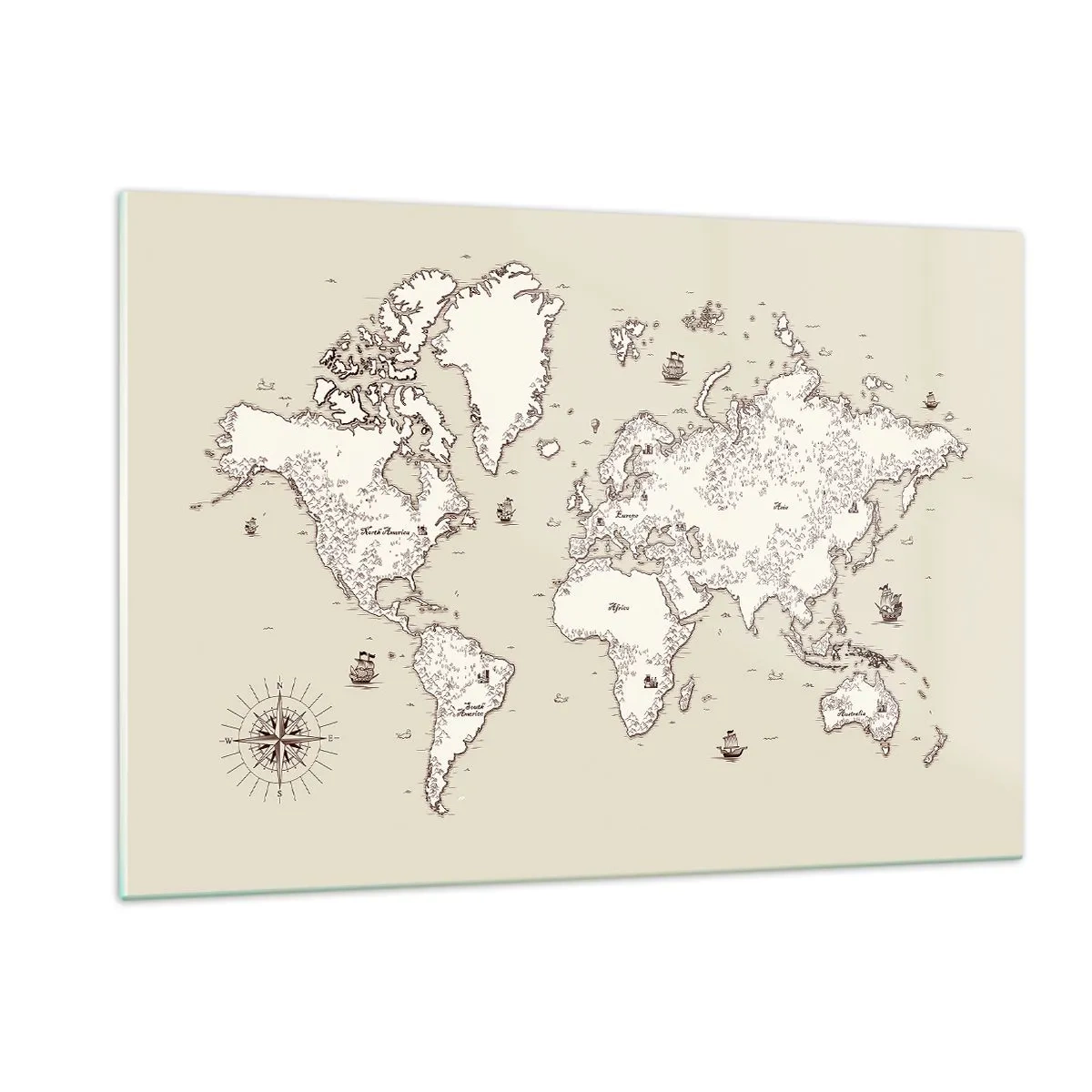 Glass picture - Travel Round the World - 120x80 cm