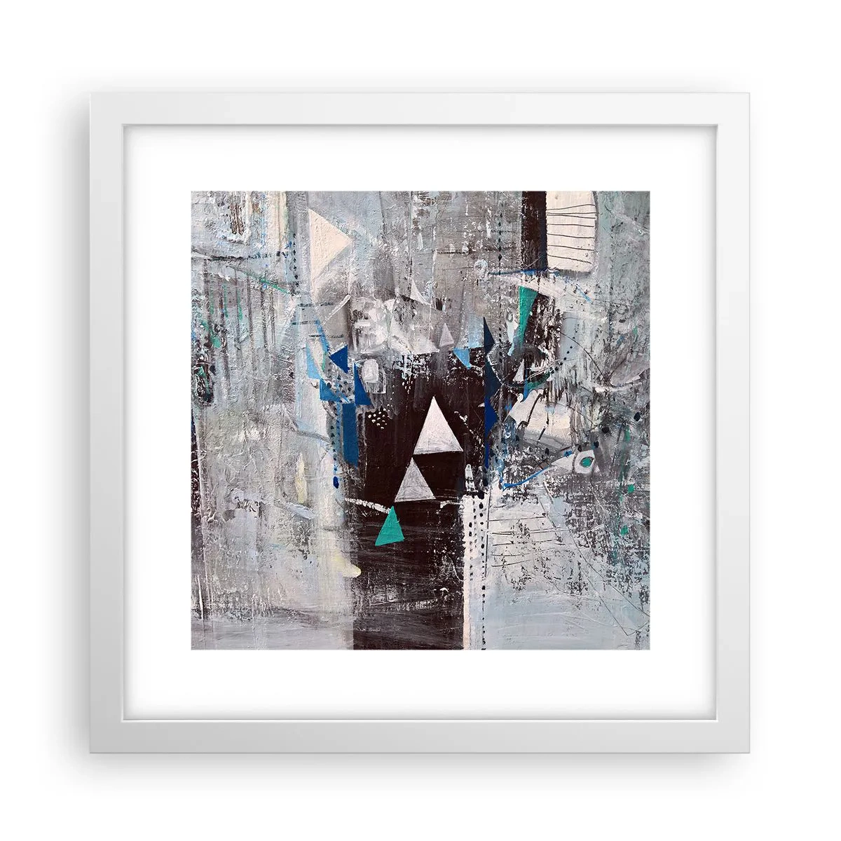 Poster in white frmae - Superior Order of Triangles - 30x30 cm
