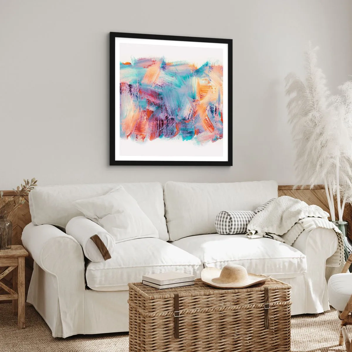 Poster in black frame - Colourful Mess - 30x30 cm